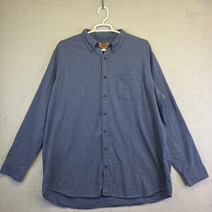 Foundry Flannel Shirt Mens 2XLT Tall Blue Super Soft‎ Herringbone Minimalist
